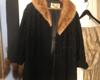 Vintage Persian Lamb coat with Mink Collar 