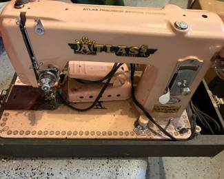 Vintage Atlas Pink Sewing Machine