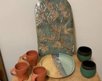 PICKERS Art Pottery Collection with Wall Plaque, Bowl Miniature Vessels