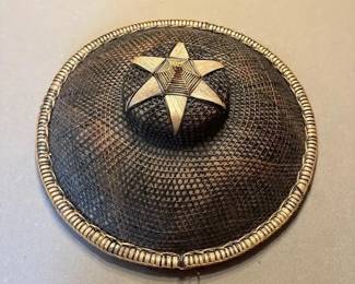Handwoven Asian SalakotStyle Hat Decorative Woven Display Piece