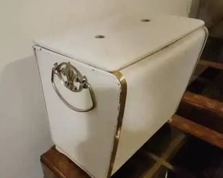 Vintage Pearlwick Wicker Hamper with BrassTone Hardware