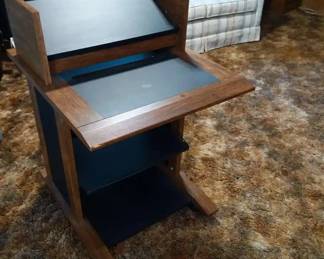 Vintage Computer Printer Stand Continuous Feed Paper Cart
