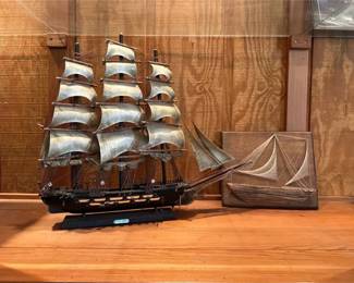 Nautical Dcor Collection Spanish Frigate Model Sailboat Wall Art
