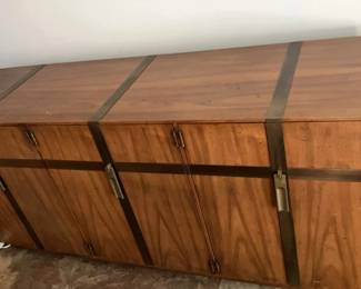 Vintage Walnut Buffet Cabinet MidCentury Style Storage Credenza