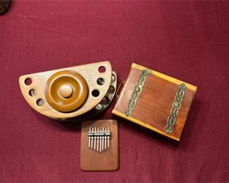 Wood Pipe Stand, Cigar Humidor Box Thumb Piano Collection