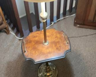 Vintage Lamp Table with BuiltIn Floor Lamp