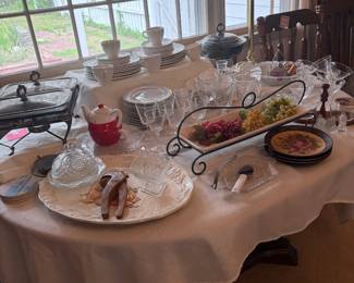 Glassware, plates, dining