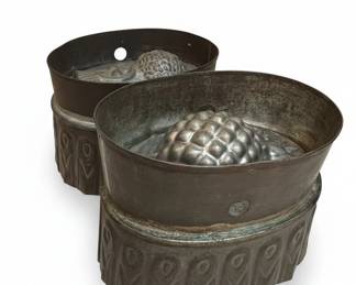 Vintage Copper Pineapple and Wheat Sheaf Cake Molds second image