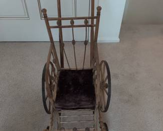 Antique Bentwood Doll Carriage or Stroller 