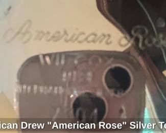 American Drew American Rose Silver Tea Set fourth image