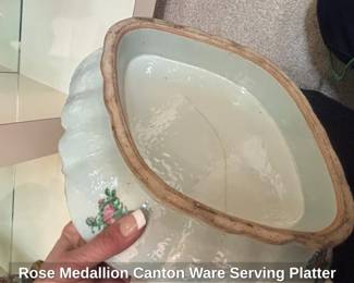 Rose Medallion Canton Ware Serving Platter second image