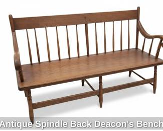Antique Spindle Back Deacons Bench