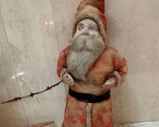 Vintage Christmas Reindeer and Sleigh Set with Santa Claus Figure fourth image