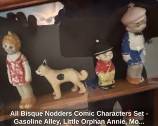 All Bisque Nodders Comic Characters Set  Gasoline Alley, Little Orphan Annie, Moon Mullins, Our Gang, etc. third image