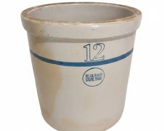 Blue Band Stoneware Gallon Crock