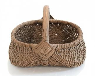 Vintage Buttocks Basket with Twisted Handle