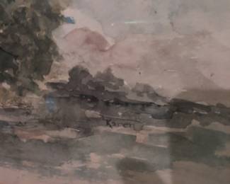 Watercolor Landscape Painting Signed Karen second image