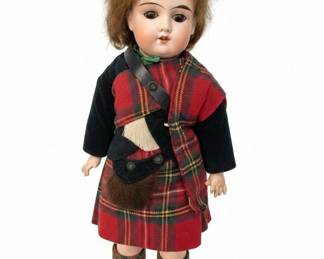 Antique Simon  Halbig KR German Bisque Doll in Scottish Attire