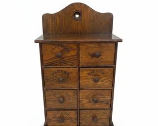 Antique Oak Drawer Spice Chest