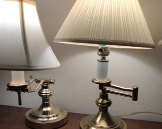 Vintage Brass Swing Arm Table Lamps Set of   Kenroy Home Style