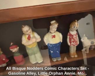 All Bisque Nodders Comic Characters Set  Gasoline Alley, Little Orphan Annie, Moon Mullins, Our Gang, etc. second image