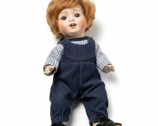 Vintage Porcelain Boy Doll with Red Hair