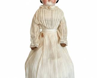 Antique German China Head Doll with Victorian Dress