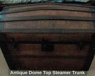 Antique Dome Top Steamer Trunk