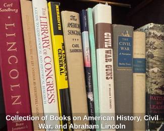 Collection of Books on American History, Civil War, and Abraham Lincoln