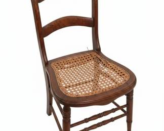 Antique Ladder Back Chair with Cane Seat