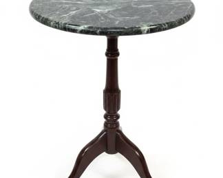 Bombay Co. Green Marble Top Pedestal Side Table