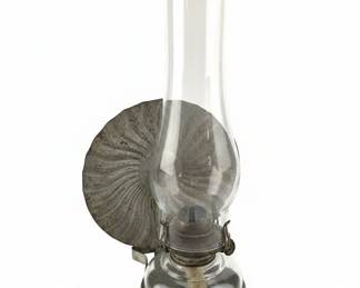 Antique Eagle Wall Mount Oil Lamp with Metal Reflector