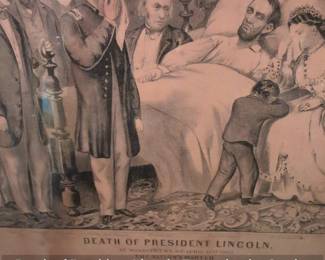 Death of President Lincoln Engraving by Currier  Ives second image