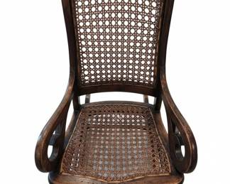 Victorian Cane Back Rocking Chair