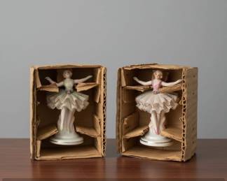 Vintage Porcelain Ballerina Figurines in Dresden Style