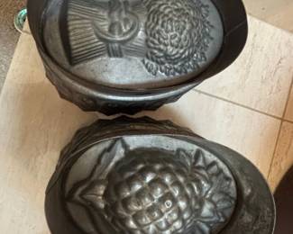 Vintage Copper Pineapple and Wheat Sheaf Cake Molds