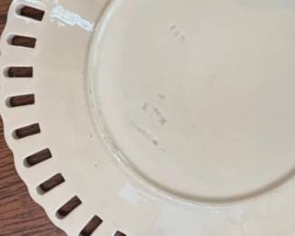 Antique Wedgwood Creamware Basketweave Plate second image