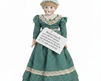 Antique German Bonnet Head Bisque Doll second image