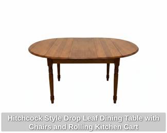 Hitchcock Style Drop Leaf Dining Table with Chairs and Rolling Kitchen Cart third image