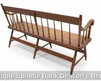 Antique Spindle Back Deacons Bench second image