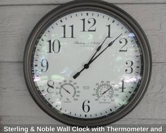 Sterling  Noble Wall Clock with Thermometer and Hygrometer