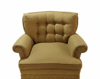 Vintage Tufted Olive Green Accent Chair
