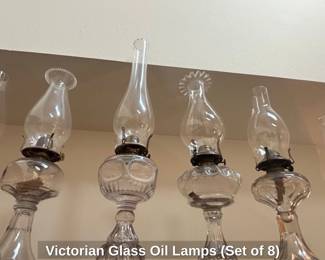 Victorian Glass Oil Lamps Set of  second image