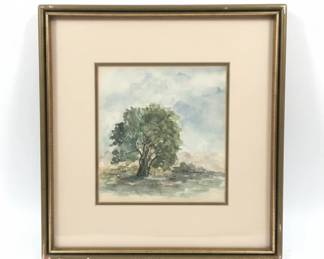 Watercolor Landscape Painting Signed Karen