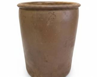 Vintage Stoneware Crock Pot  M.P. Harmon