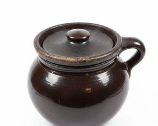 Vintage Shiva Lingam and Dark Glazed Bean Pot second image