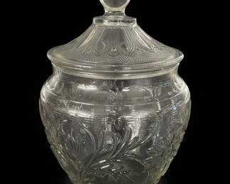 Vintage Anchor Hocking Sandwich Glass Cookie Jar