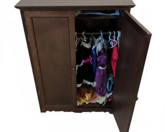 American Doll Wardrobe Cabinet with Clothes