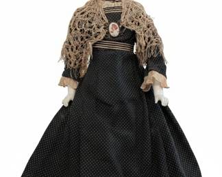 Antique Parian China Doll in Victorian Dress