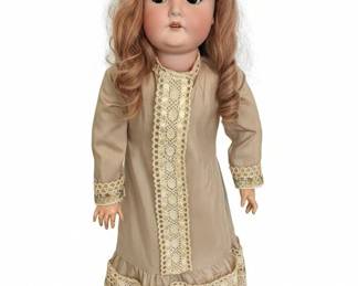 25" Antique  Karl Hartman "Flirty Eyes" with French Human Hair Wig Doll